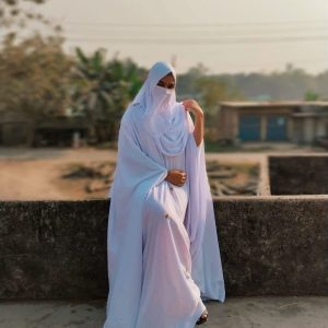 Alternative view of প্রি-অর্ডারে রয়াল চেরি নকশি হ্যান্ড ওয়ার্ক বোরখা | কাস্টম কালার কালেকশন