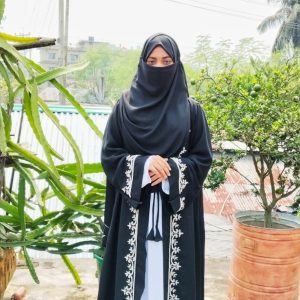 Alternative view of প্রি-অর্ডারে রয়াল চেরি নকশি হ্যান্ড ওয়ার্ক বোরখা | কাস্টম কালার কালেকশন