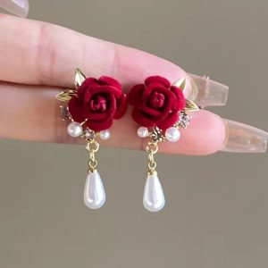 Rose Flower Retro Bridal Earrings
