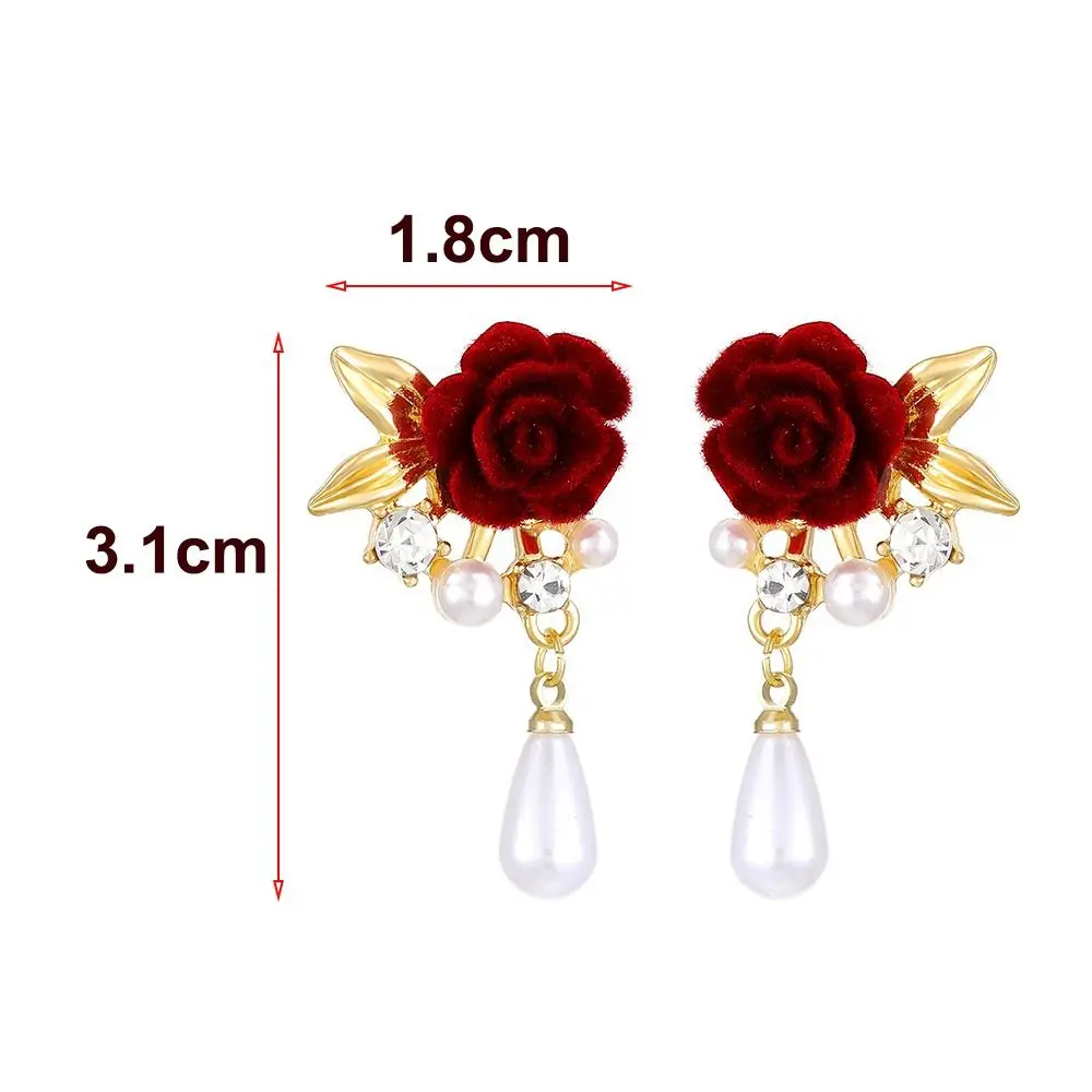 Rose Flower Retro Bridal Earrings - Image 6