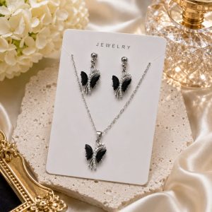 Alternative view of Black Butterfly Silver Jewelry Set