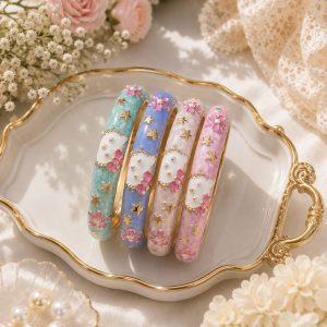 Pastel Floral & Star Bangle Set For Baby