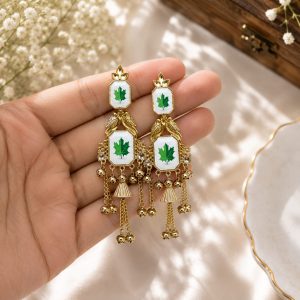Alternative view of Green Leaf Drop Earrings