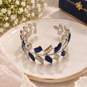 Alternative view of Royal Black Leaf Bracelet