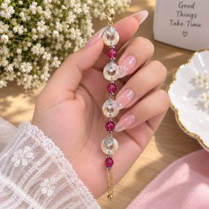 Alternative view of Pink Daisy Pearl Bracelet