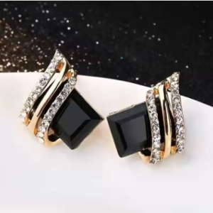 Black New Style Diamond Wing Earrings (Without Gift Box )